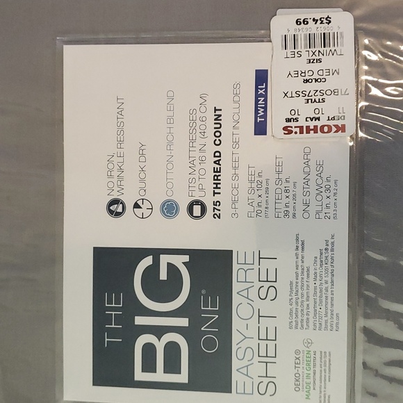 Twin XL sheet set from Kohl's - Picture 2 of 2